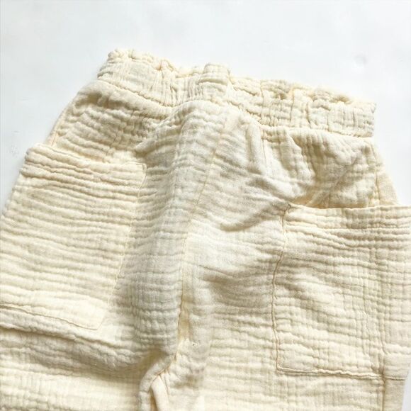 Zara NWT cream textured combination pant 3/4T - Picture 2 of 4